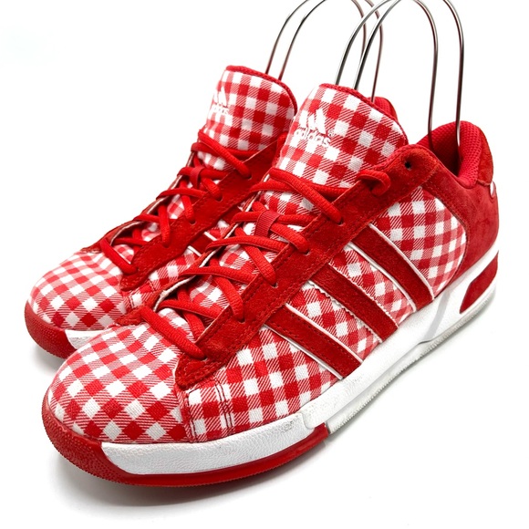 adidas | Shoes | Adidas Red White Gingham Checkered 207 | Poshmark
